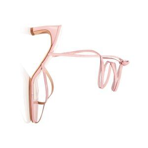 ELLEME Womens Pink Ficelle Square Toe Block Heel Leather Thong Sandals 38.5